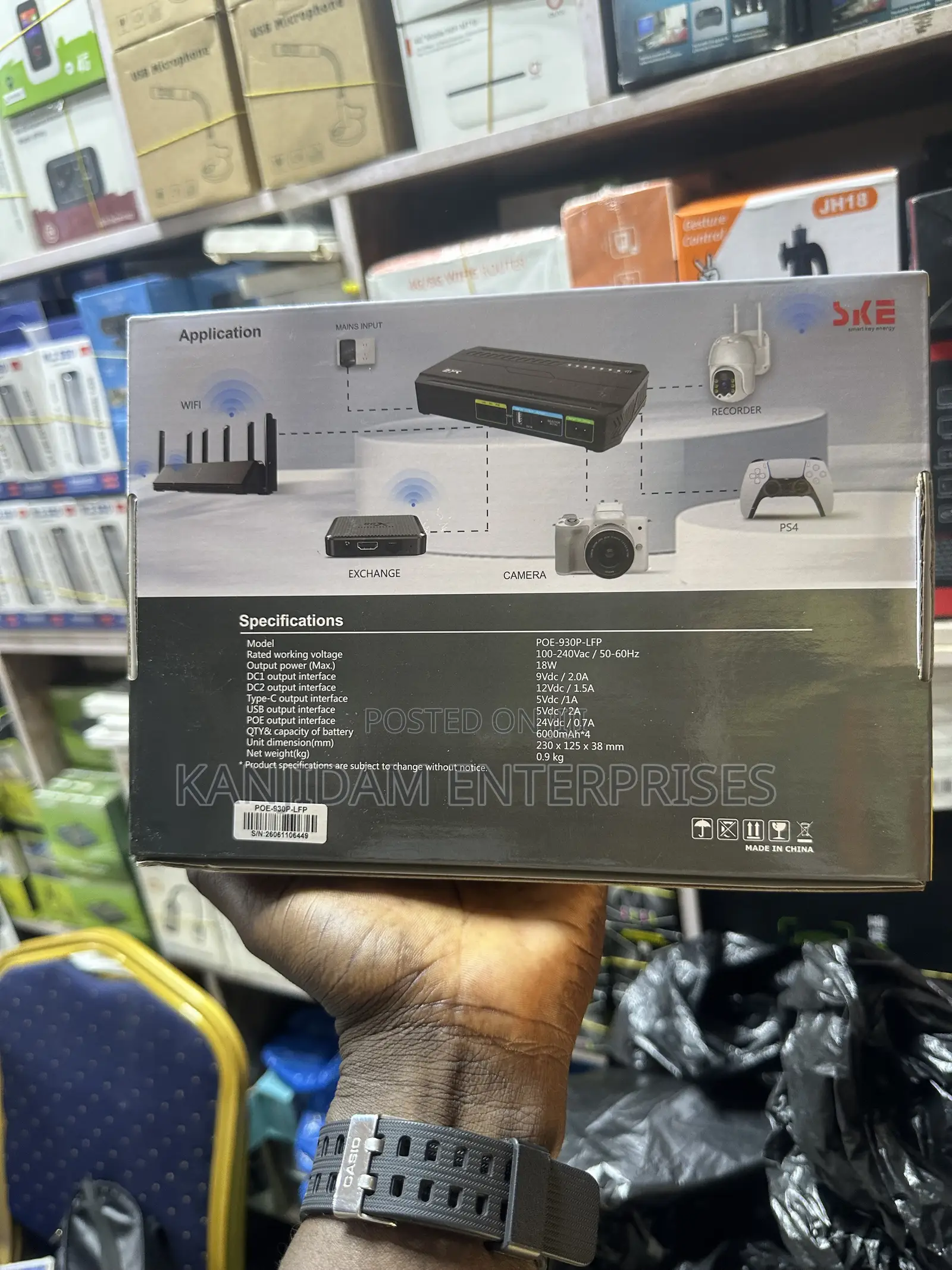 SKE 24,000mah Mini Dc UPS Poe ( Router Power Bank)