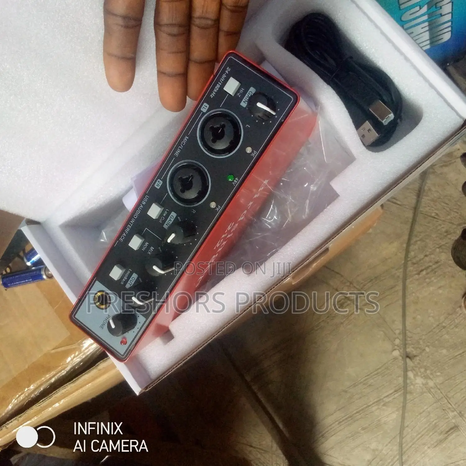 Preshors 2i2 2 in 2 Out Soundcard Red Colour