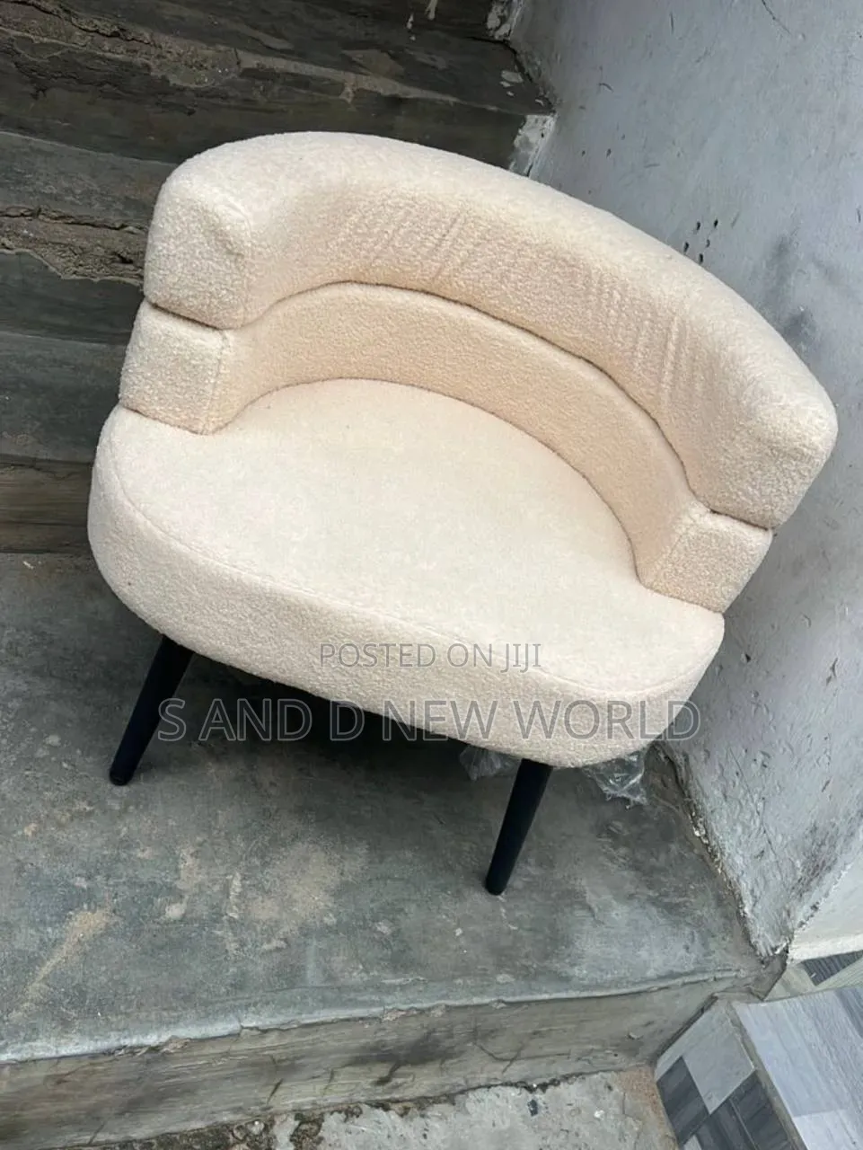 Arm Chair, White and Grey