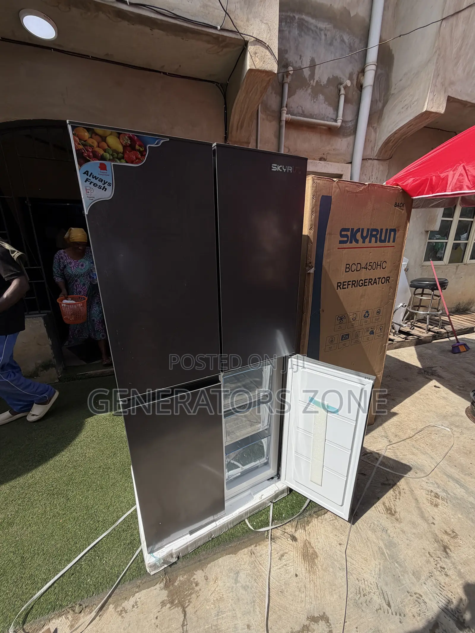 Skyrun 450L Full-Size Side-by-Side Home Refrigerator