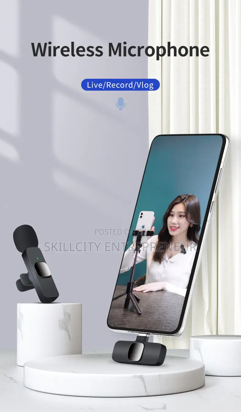 Wireless Single Lapel Microphone With Type-C Receiver