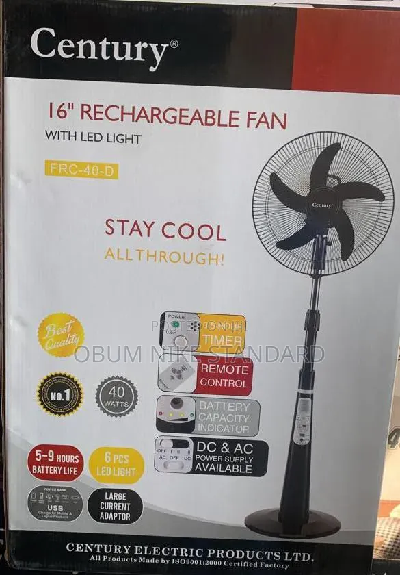 16 Inche Rechargeable Fan Century