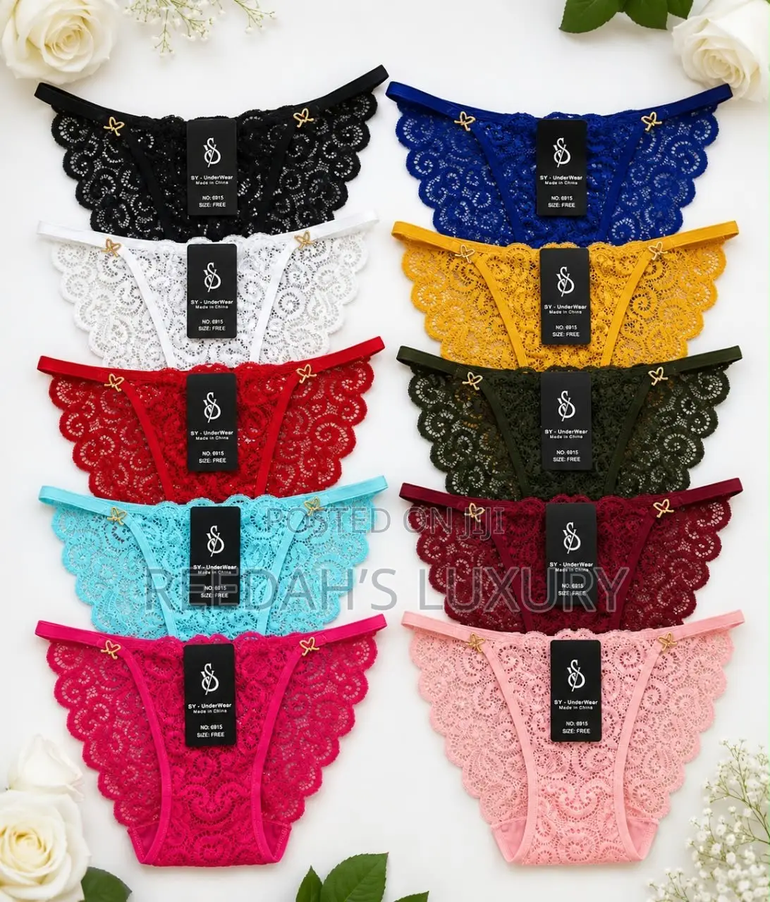 3 PCS Women’s Rhinestone Net Panties