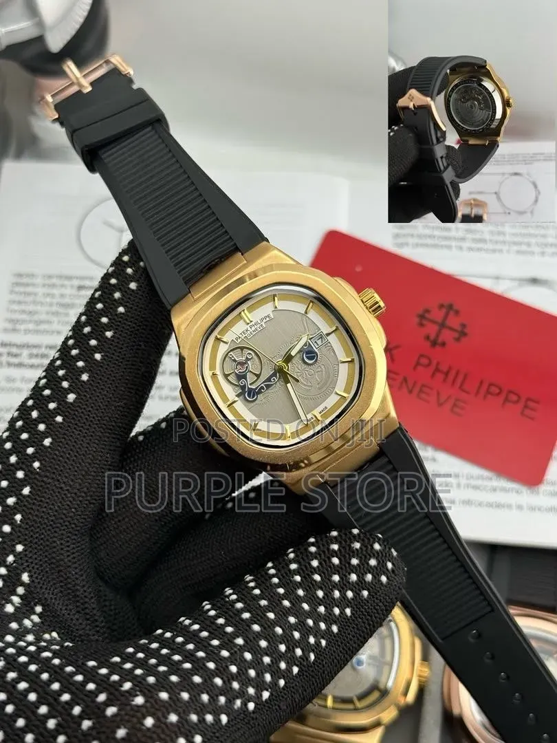Patek Philippe Mechanical Movement Transparent Back Wristwatch