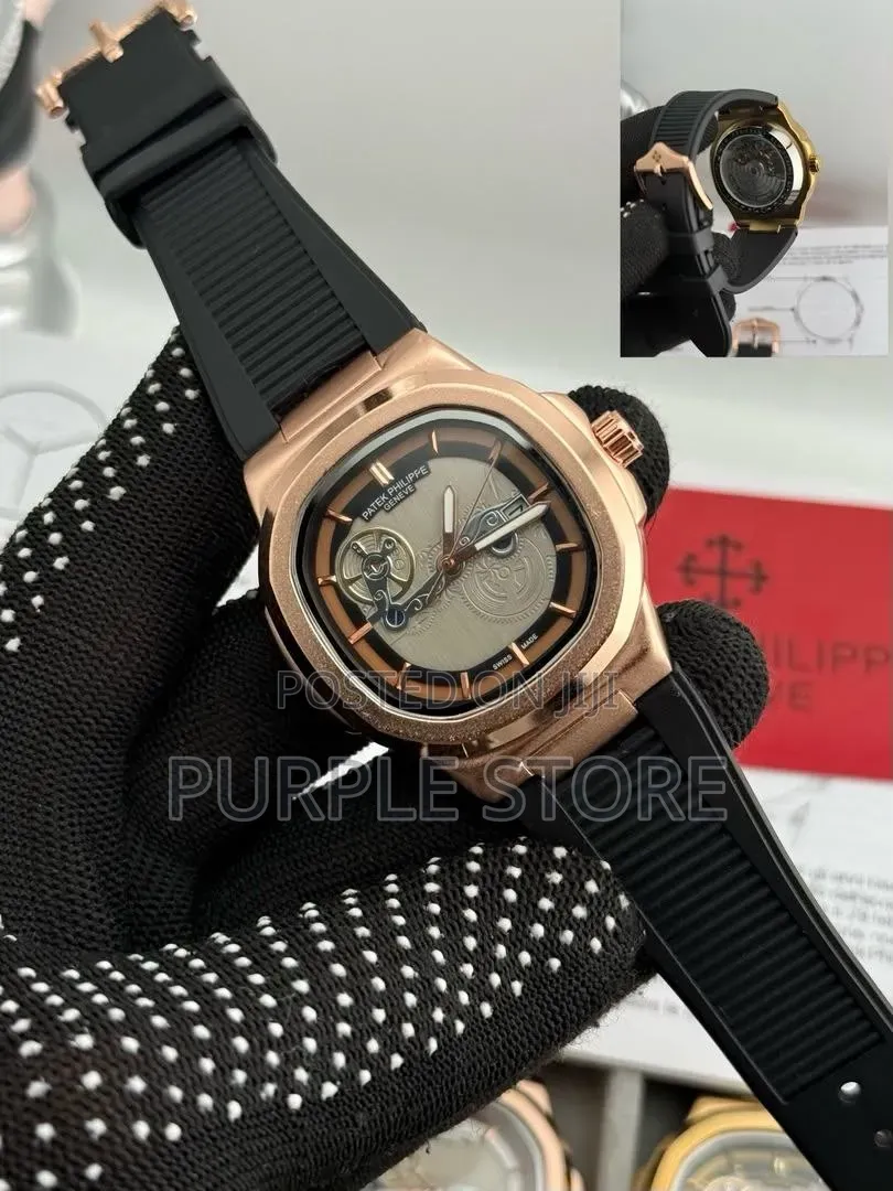 Patek Philippe Mechanical Movement Transparent Back Wristwatch
