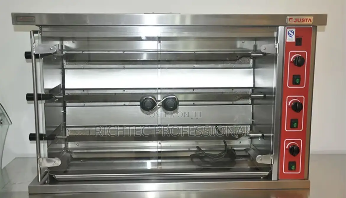 Commercial Gas Chicken Rotisserie Oven - Justa 3-Spit Stainless Steel