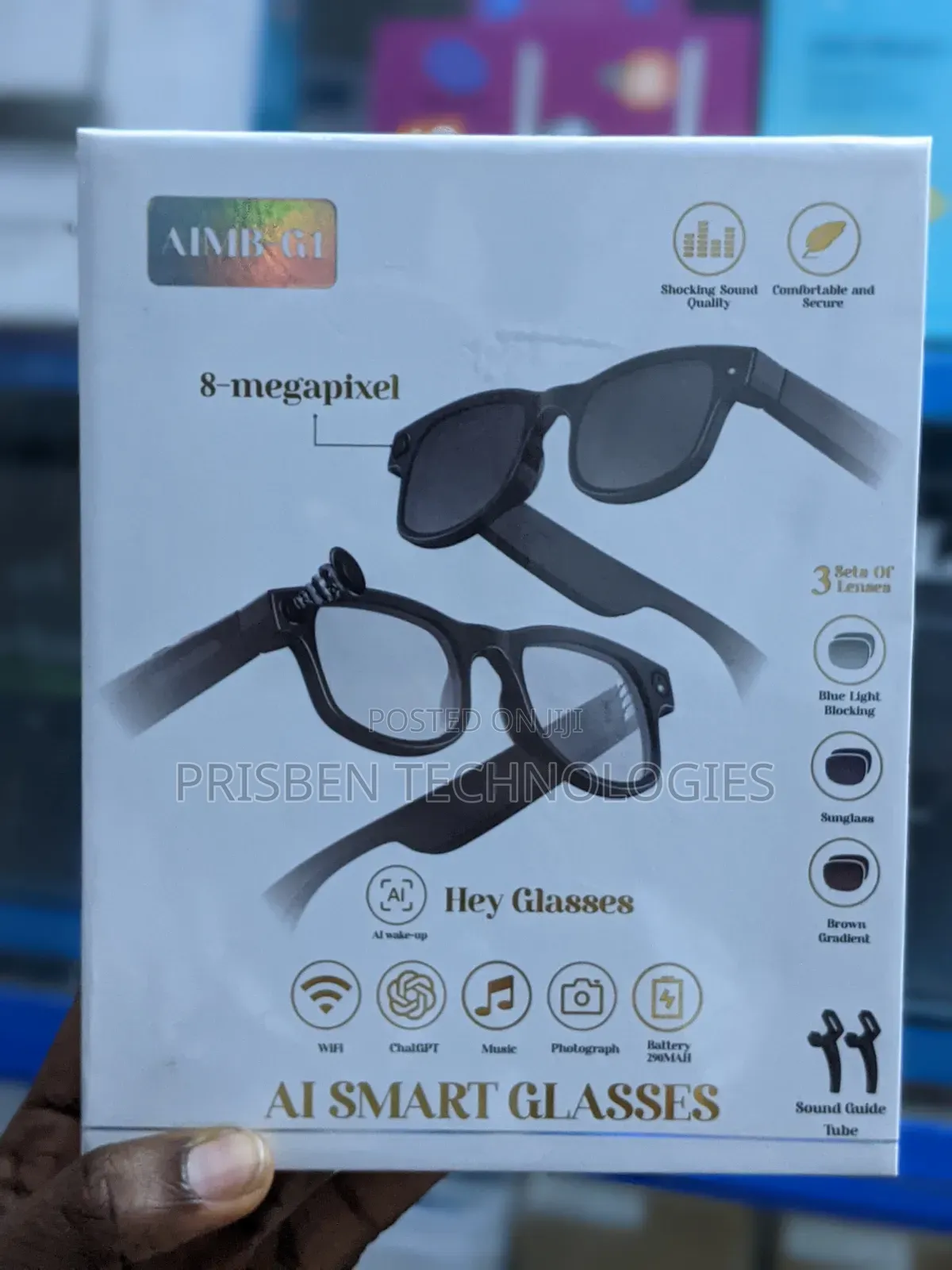 AI Smart Eye Glass Camera 8MP