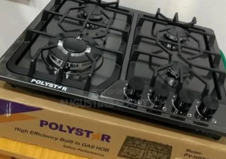 Brand New Polystar Stainless Black Cooker 4burner Gas