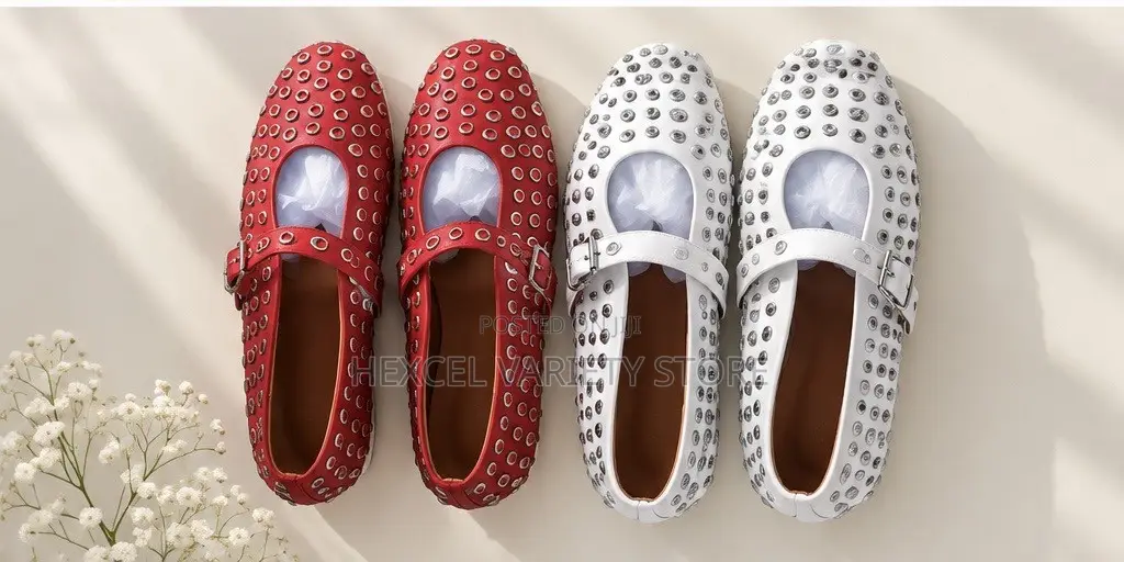 Stylish Brown Flat Shoes With Elegant Studded Design