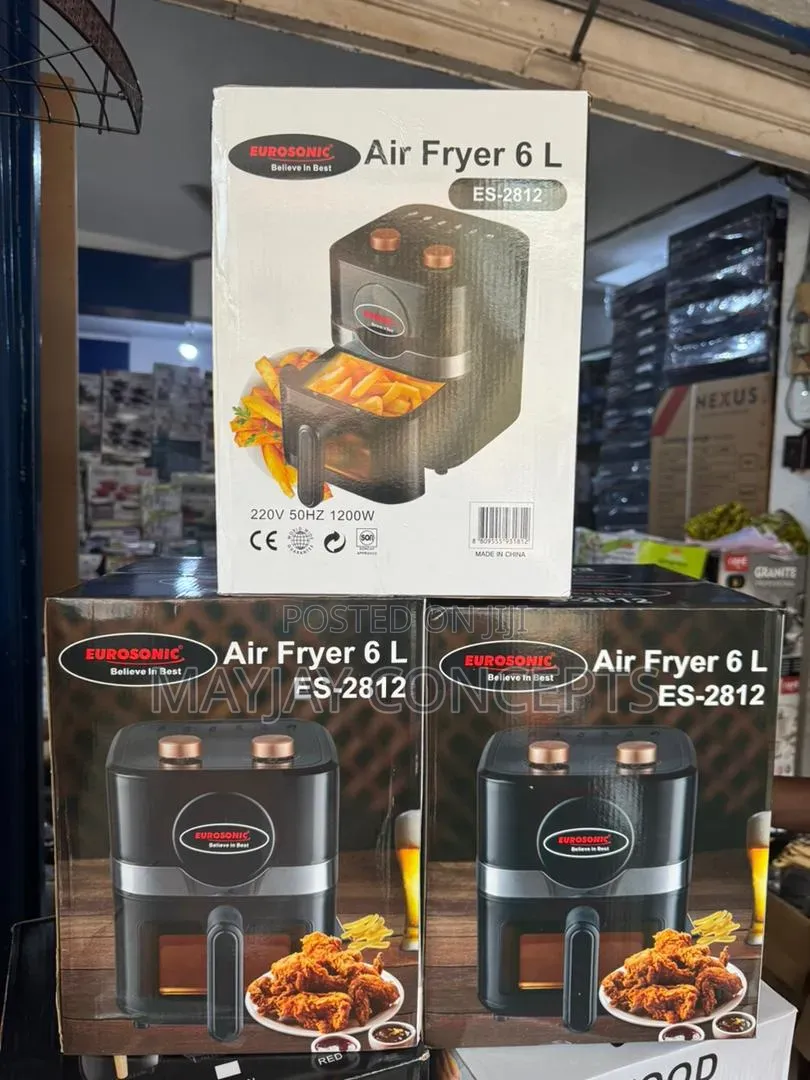 EUROSONIC 6L Air Fryer With Bake, Grill Roast–Transparent