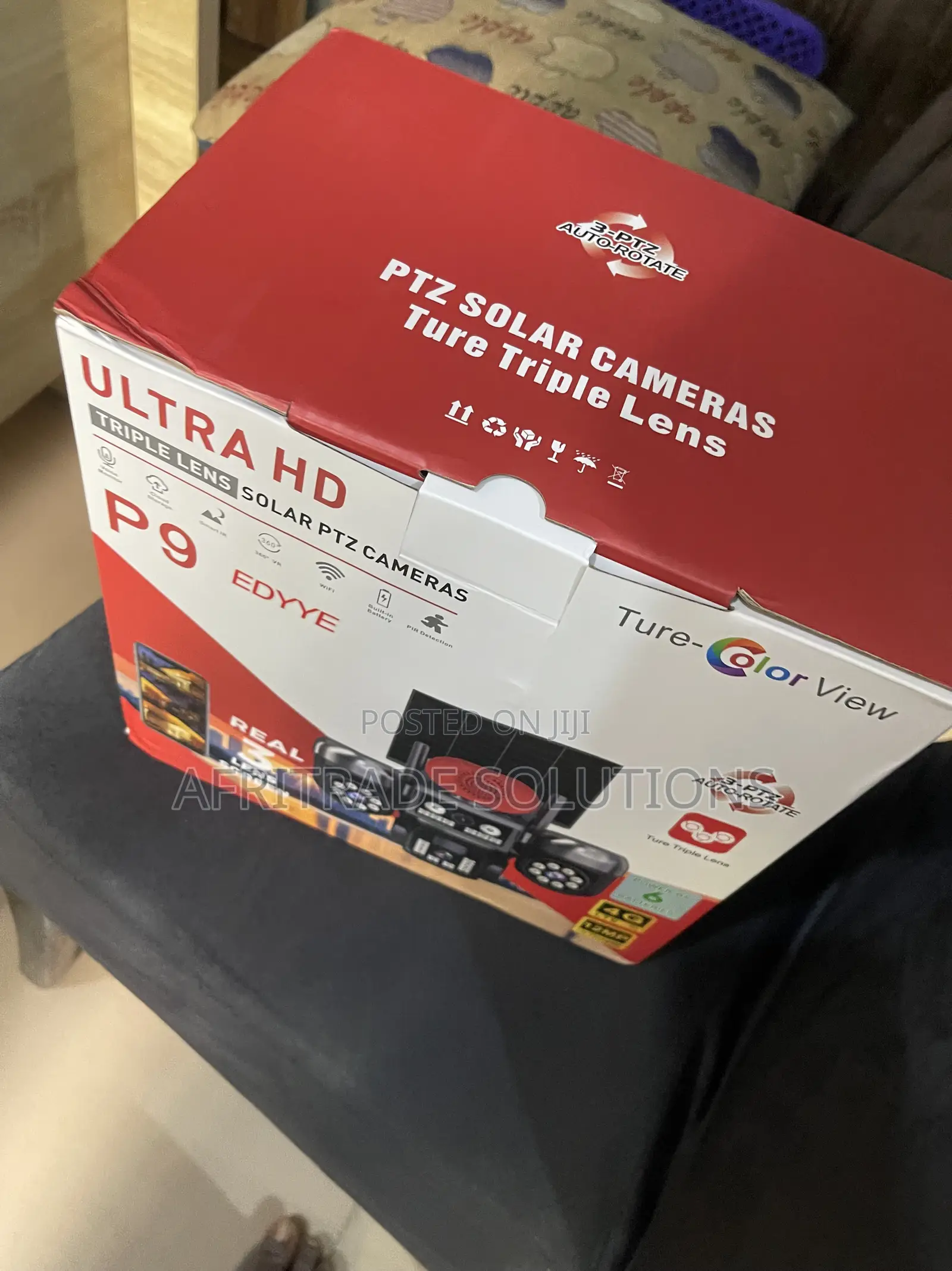 Solar Powered Triple Lens PTZ Surveillance Cam