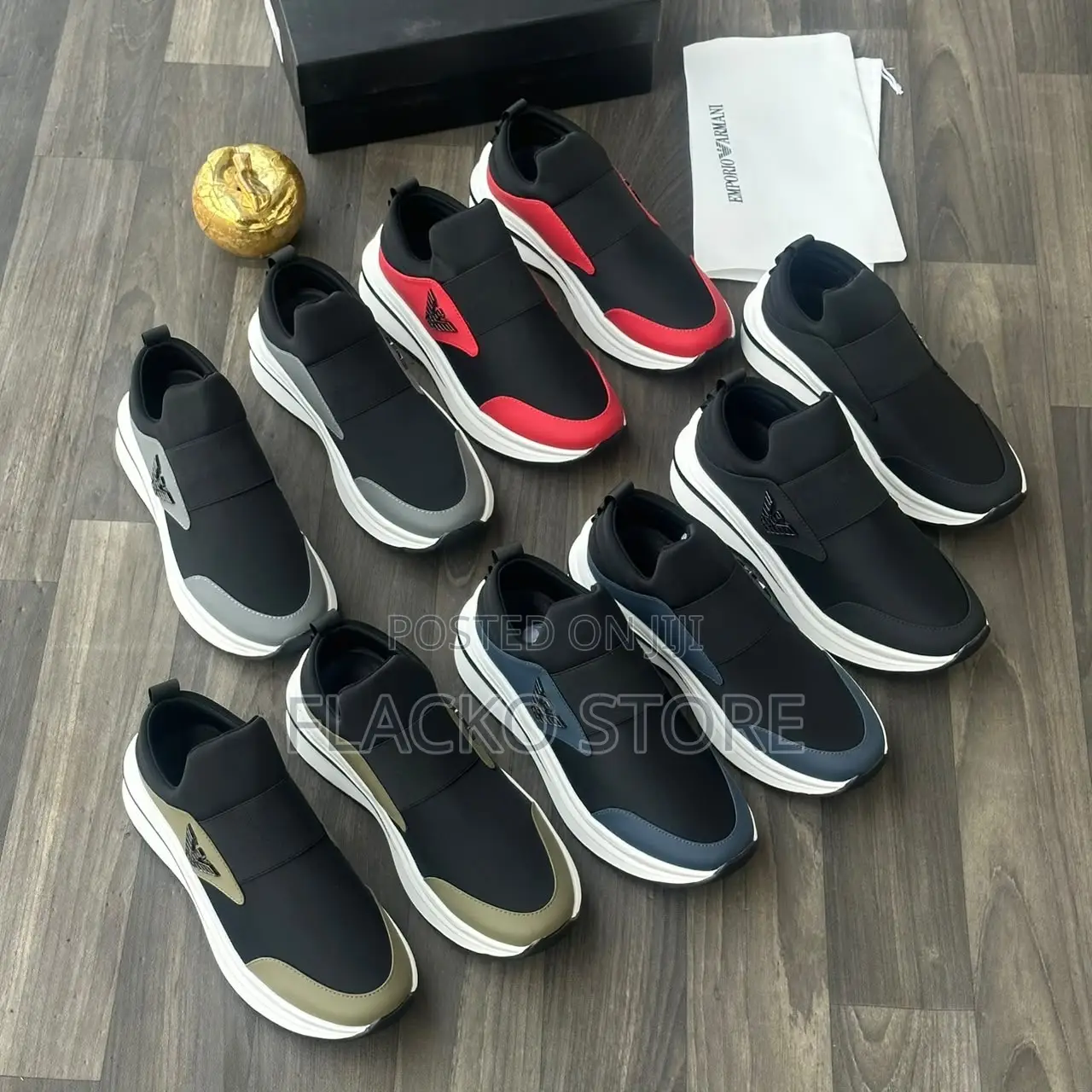 High Quality Emporio Armani Slip Ons Luxury Sneakers