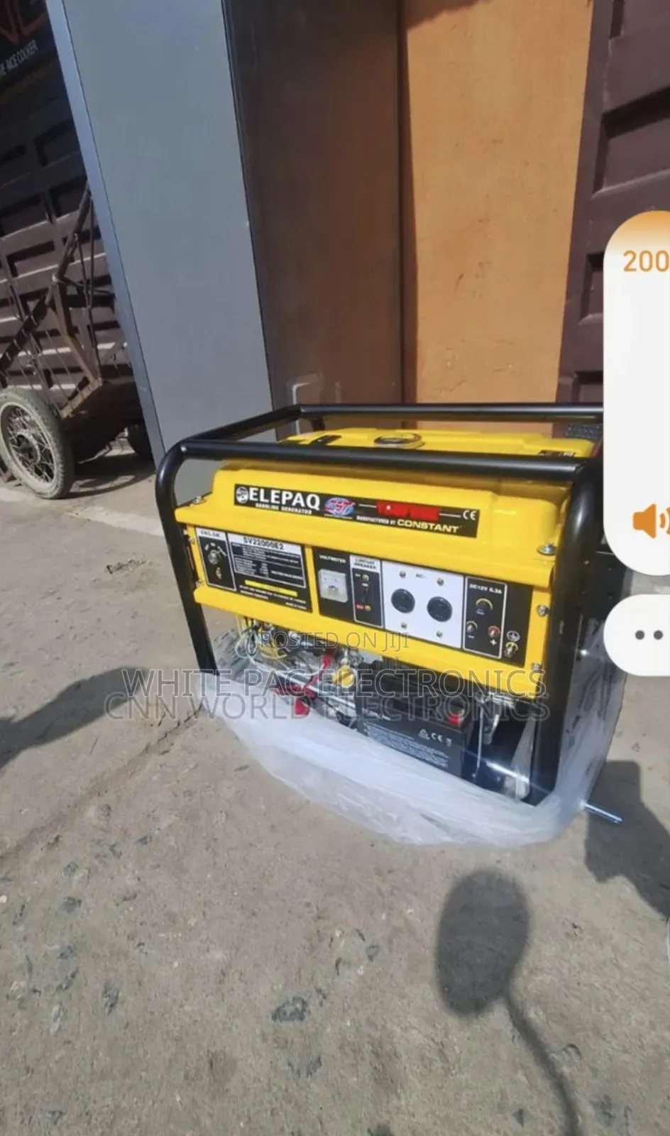ELEPAQ ( 8.5Kva ) Key Starting Generator Pure Copper Coil With Tires