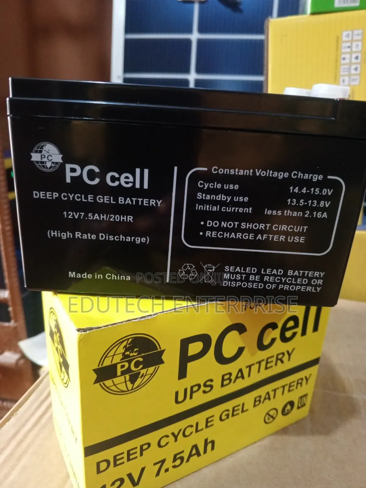 PC Cell 7.5AH Deep Cycle Gel UPS Battery