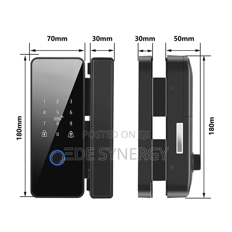 Biometric Glass Door Lock With Cloud Storage Double Hook Bolt