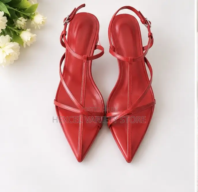 Luxury Red and Black Low Heels for Ladies