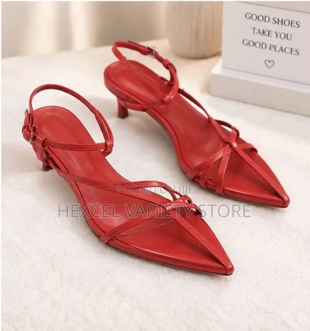 Luxury Red and Black Low Heels for Ladies