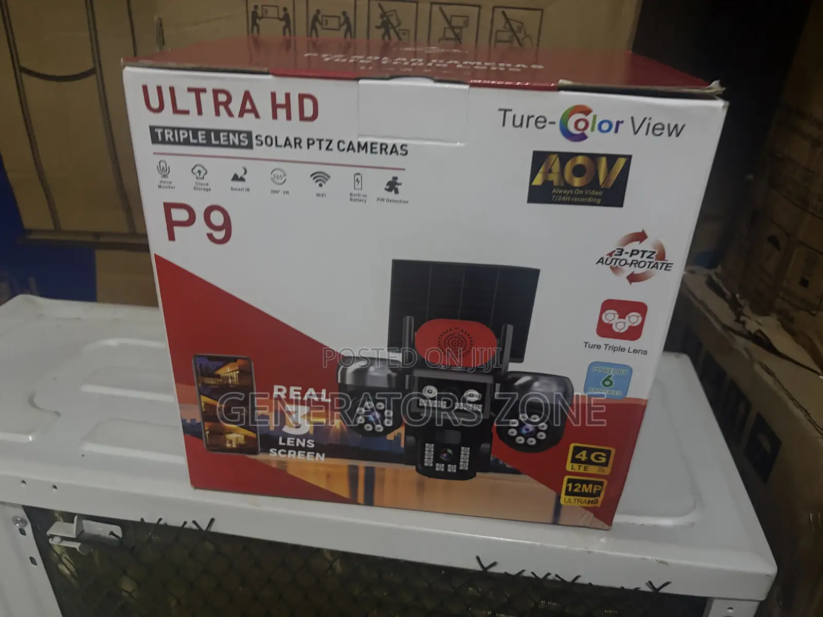Solar Powered 360° PTZ Triple-Lens Security Camera
