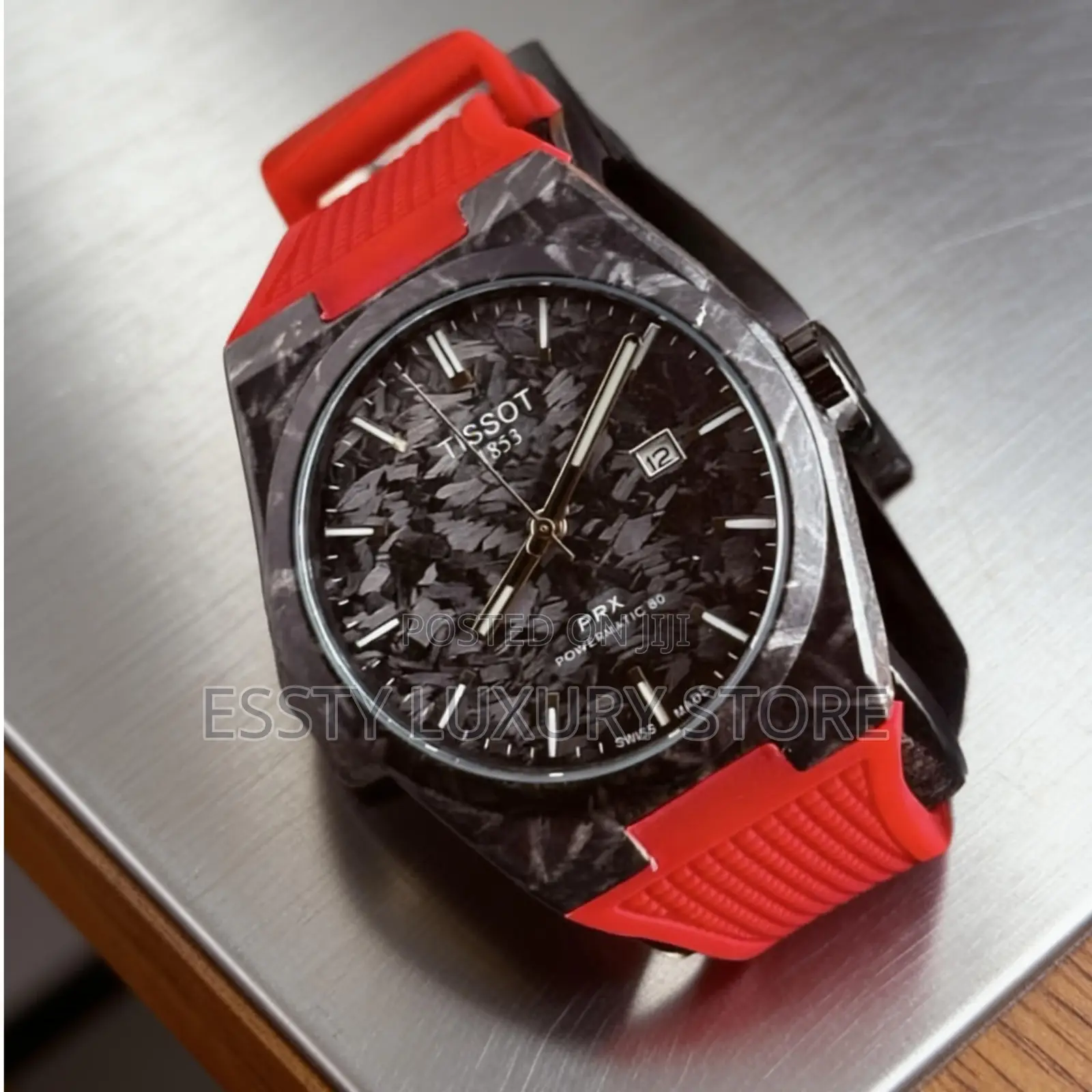 Quality Carbon Fiber TISSOT PRX Rubber Strap WristWatch