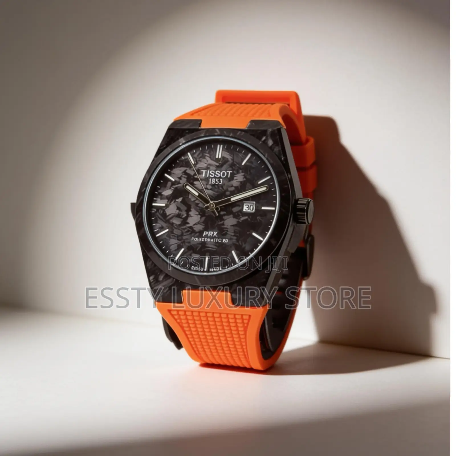 Quality Carbon Fiber TISSOT PRX Rubber Strap WristWatch
