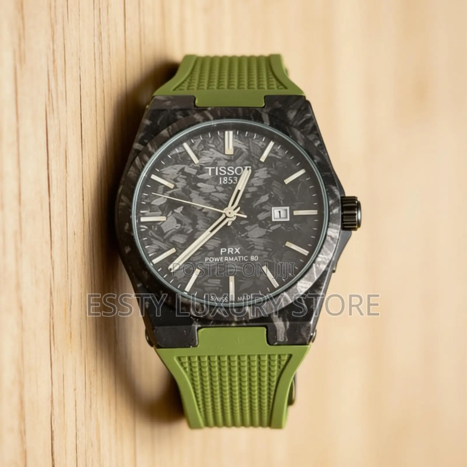Quality Carbon Fiber TISSOT PRX Rubber Strap WristWatch