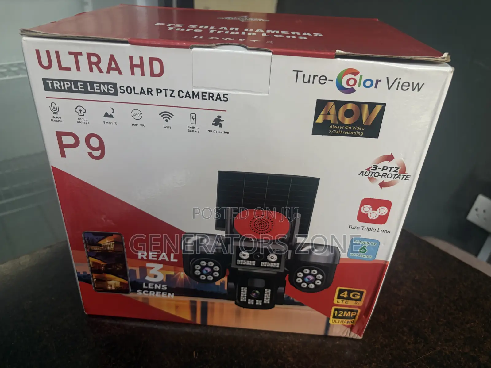 Triple-Lens Ultra HD Solar Surveillance PTZ Camera