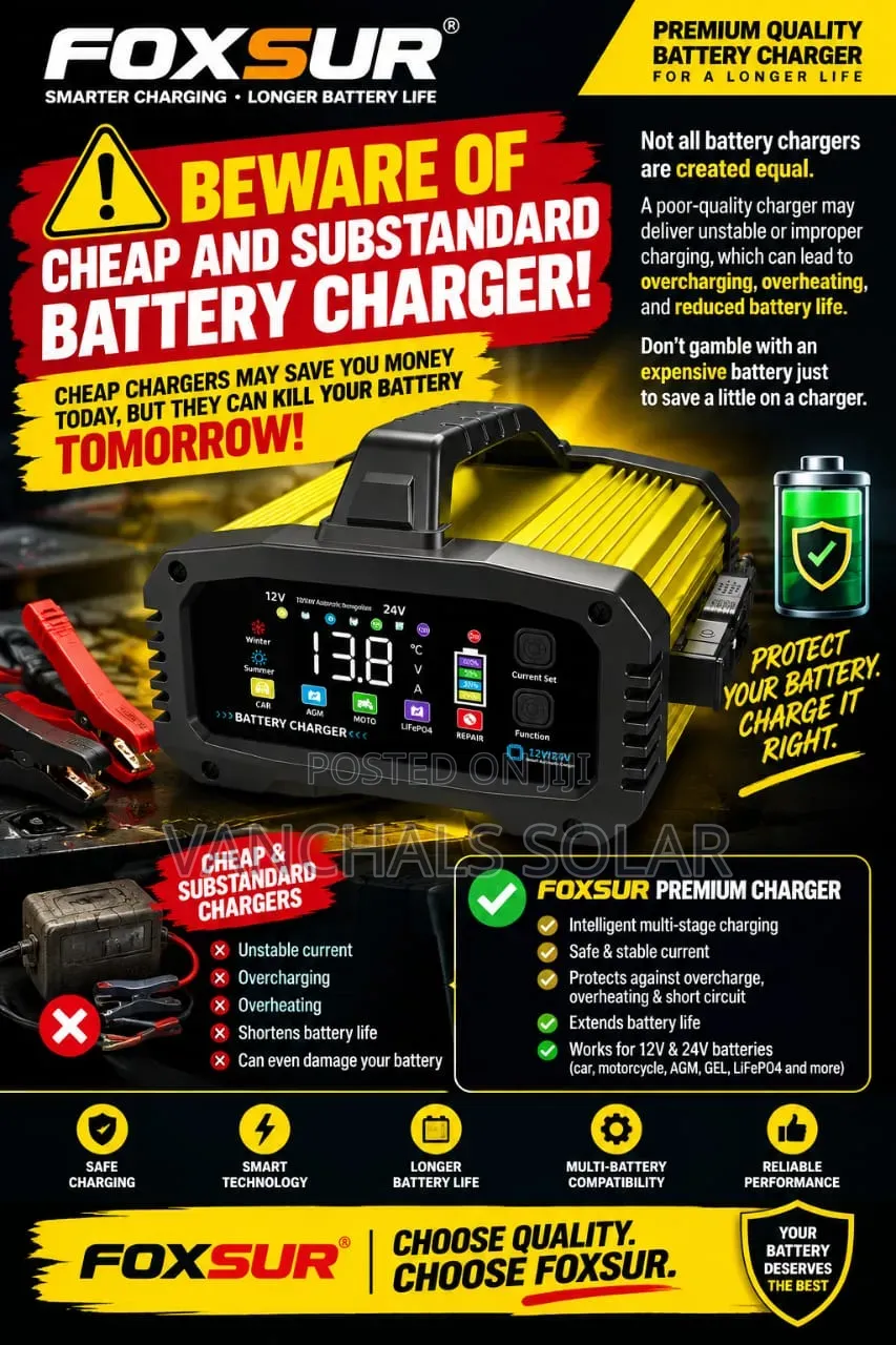 Battery Charger Lithium Lifepo4 and Lead Acid 12/24v 20a