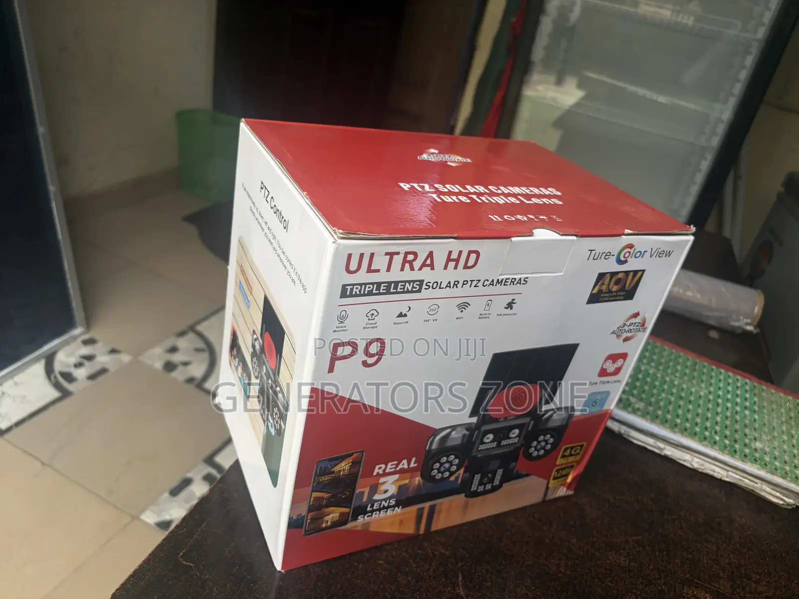 Solar Powered 3-Lens PTZ Security Surveillance Camera