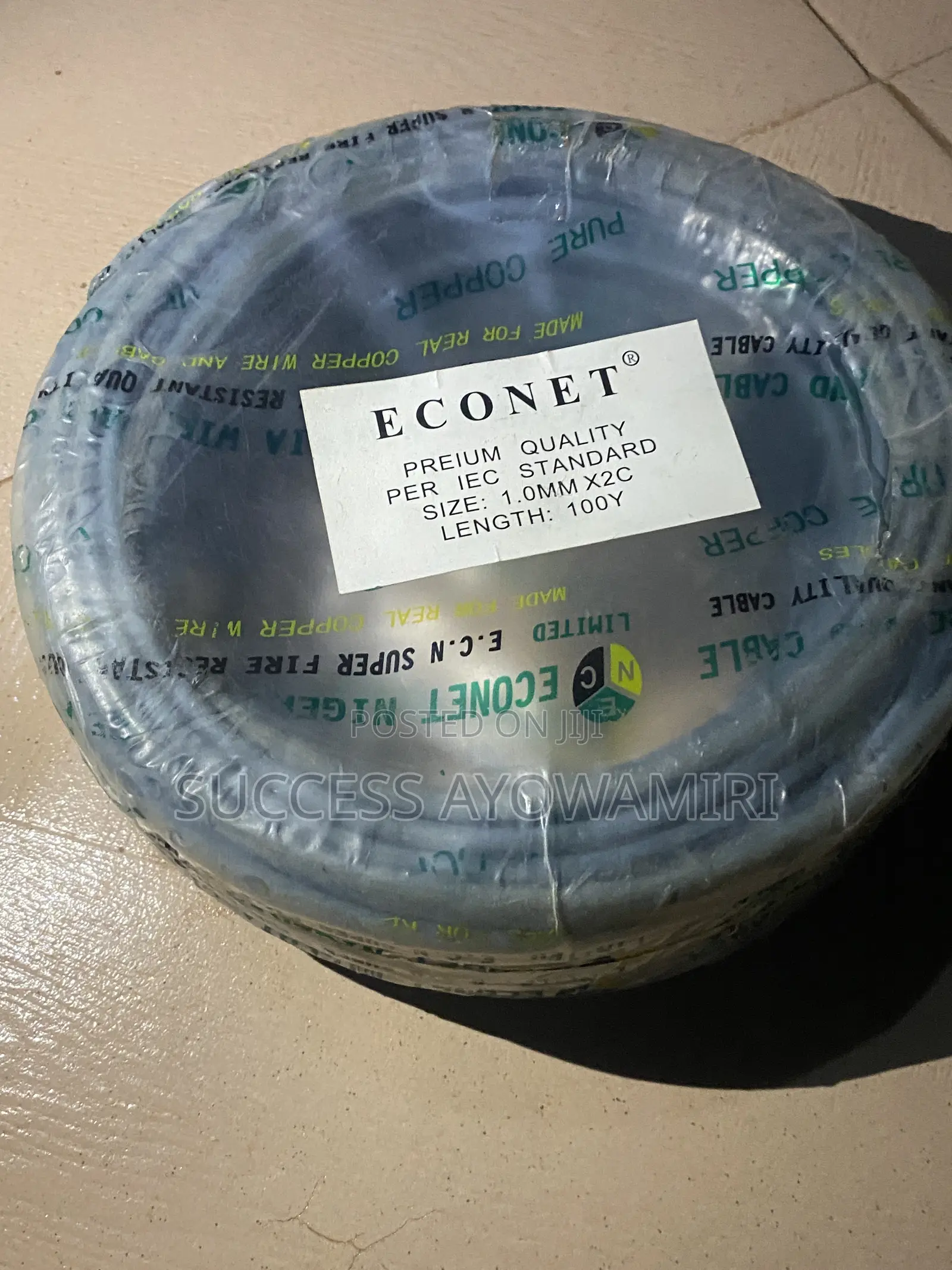 Econet 1.0mm2 2-Core Copper Cable – 100 Yards