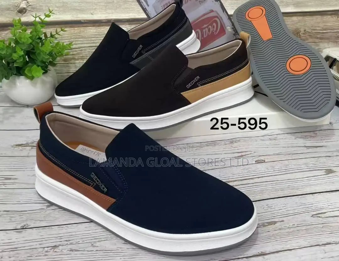 Geoxer Two-Tone Leather Accent Slip-on Shoes