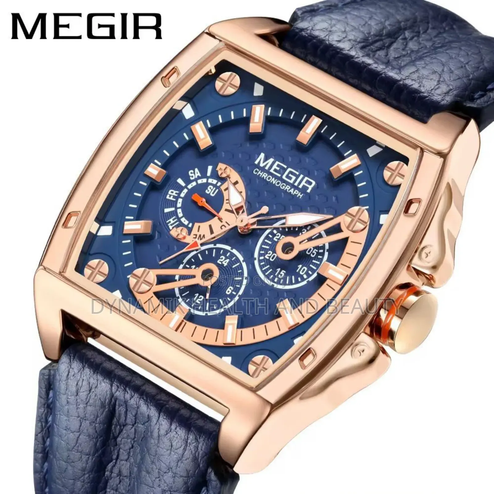 Megir Watch Leather Chronograph Uniquedial_waterproof,branded Box Bag