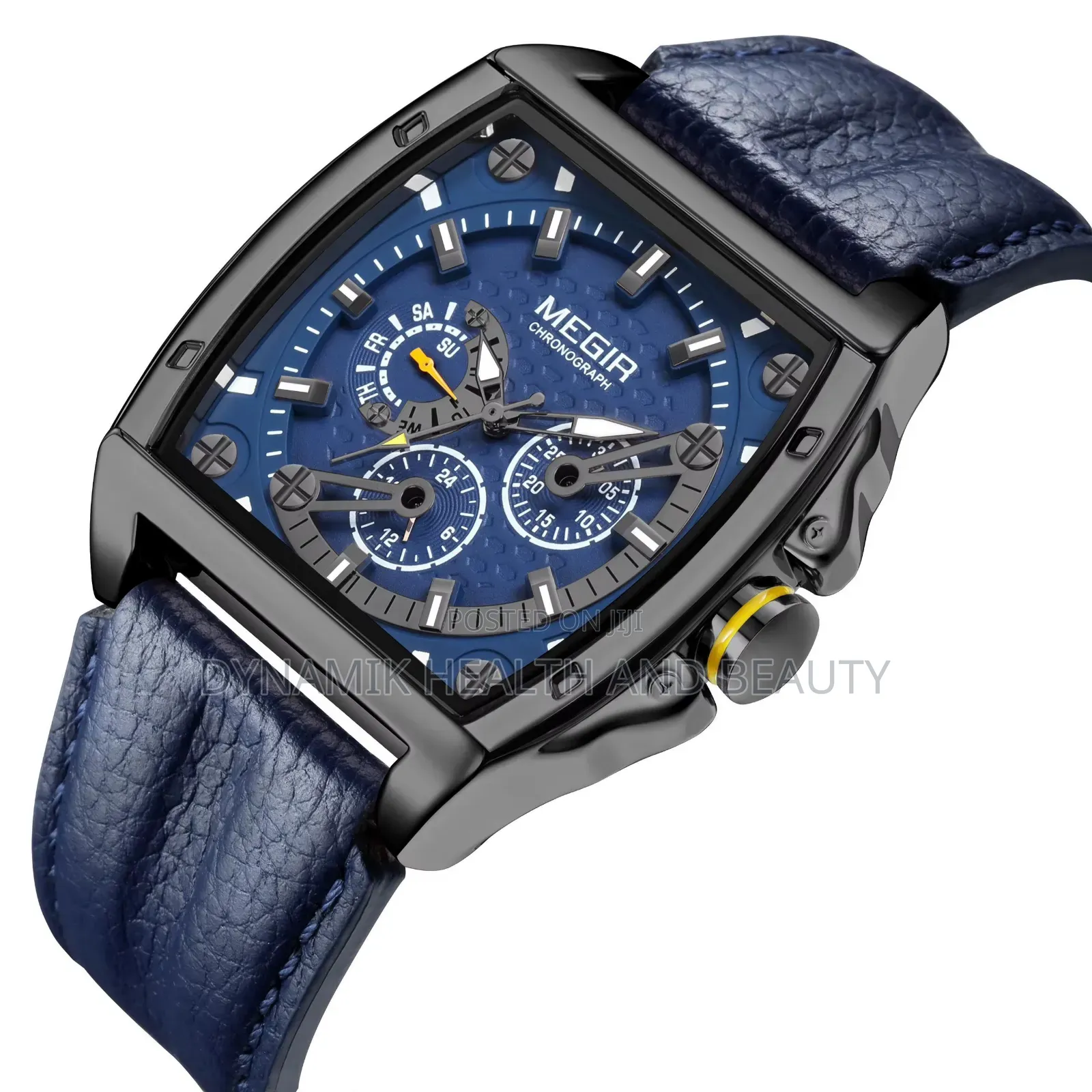 Megir Watch Leather Chronograph Uniquedial_waterproof,branded Box Bag