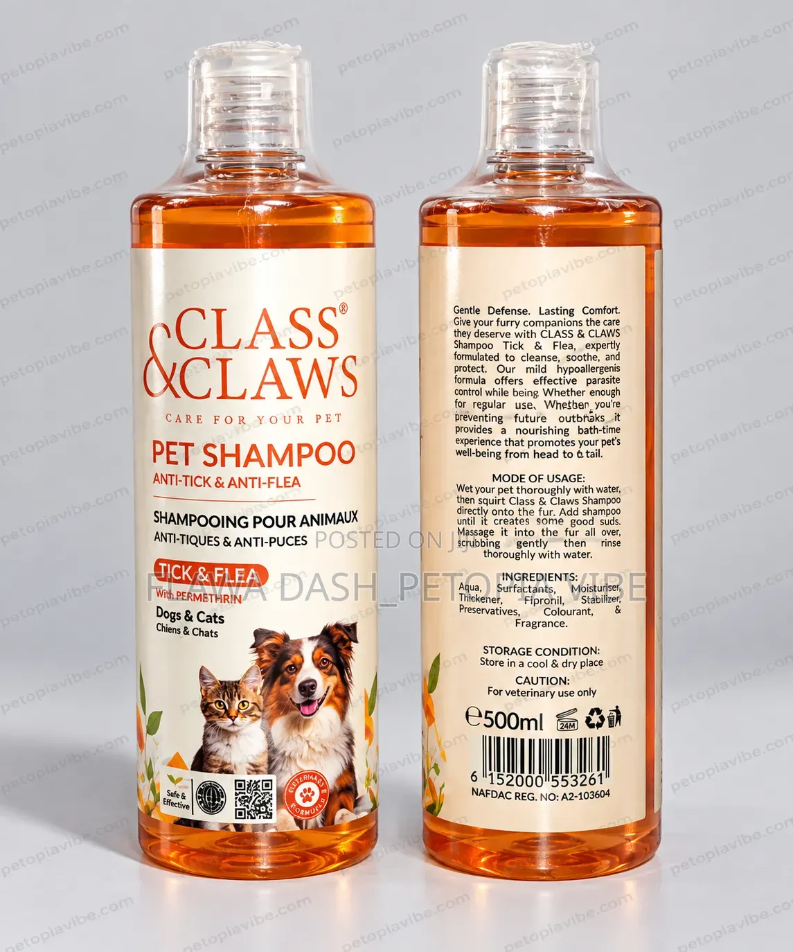 New in CLASS CLAWS Anti-Tick Anti-Flea Pet Shampoo – Dogs Cats