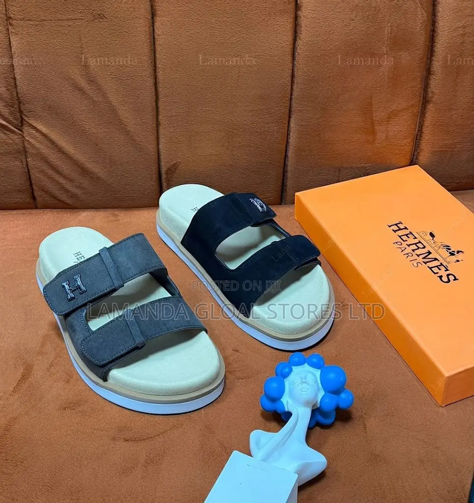 Hermès Double-Strap Suede Sandals