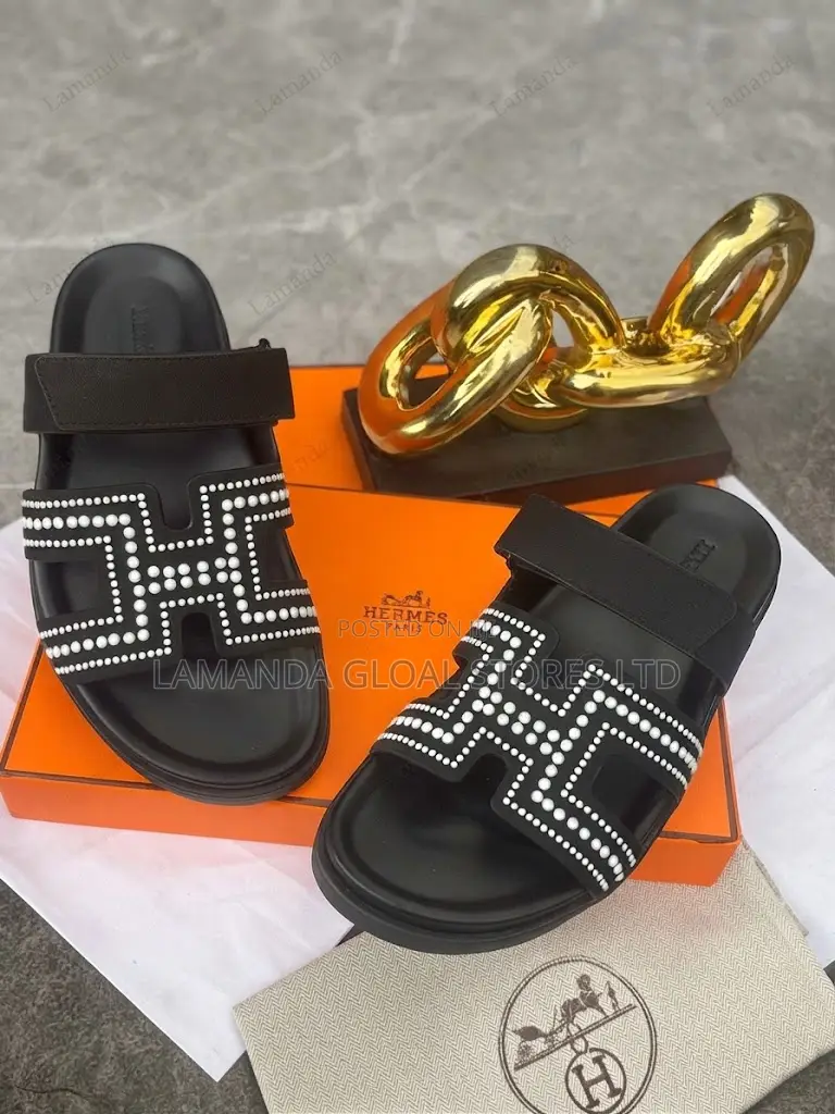 Hermès Studded Embellished Double-Strap Sandals