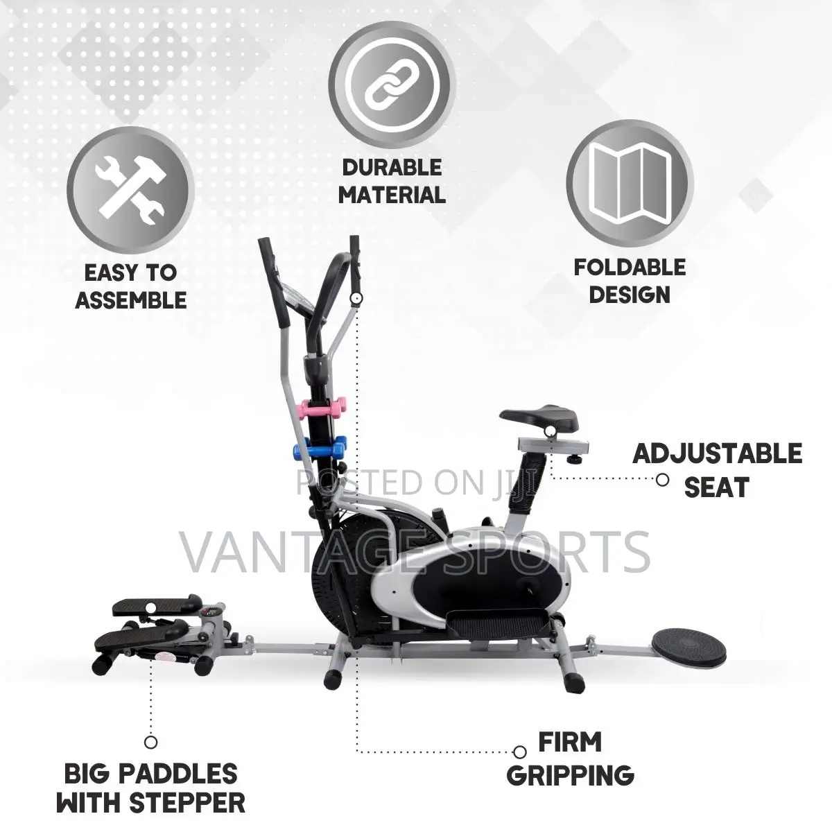 4-in-1 Cross Trainer Exercise Bike | Pay on Delivery