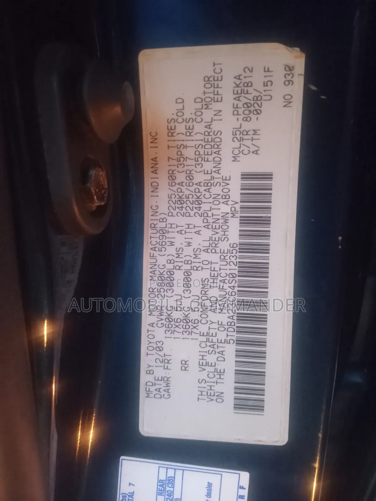 Toyota Sienna 2004 Blue