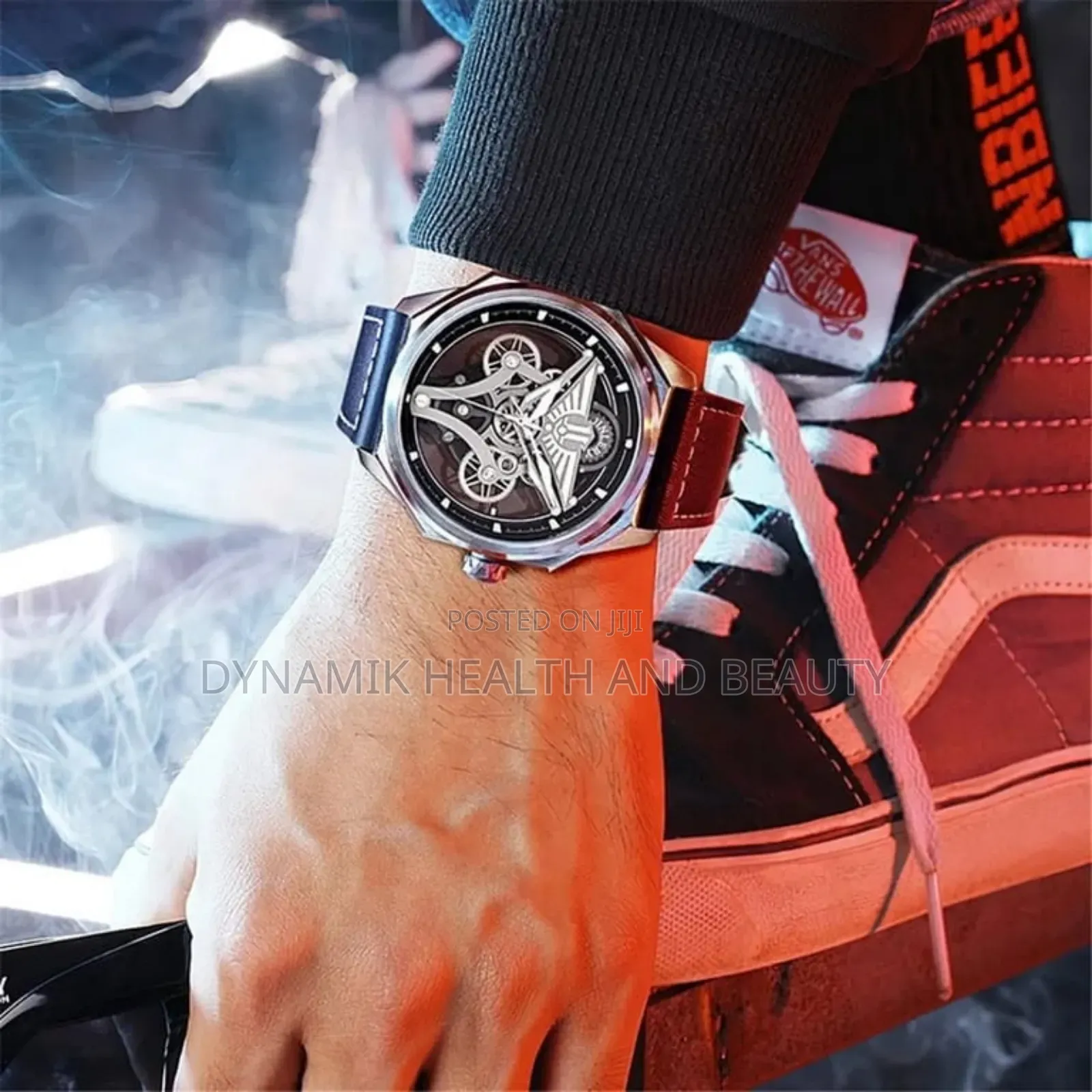 JINLERY Skeleton Automatic Self-Wind Vintage Wristwatch Men Mechanical