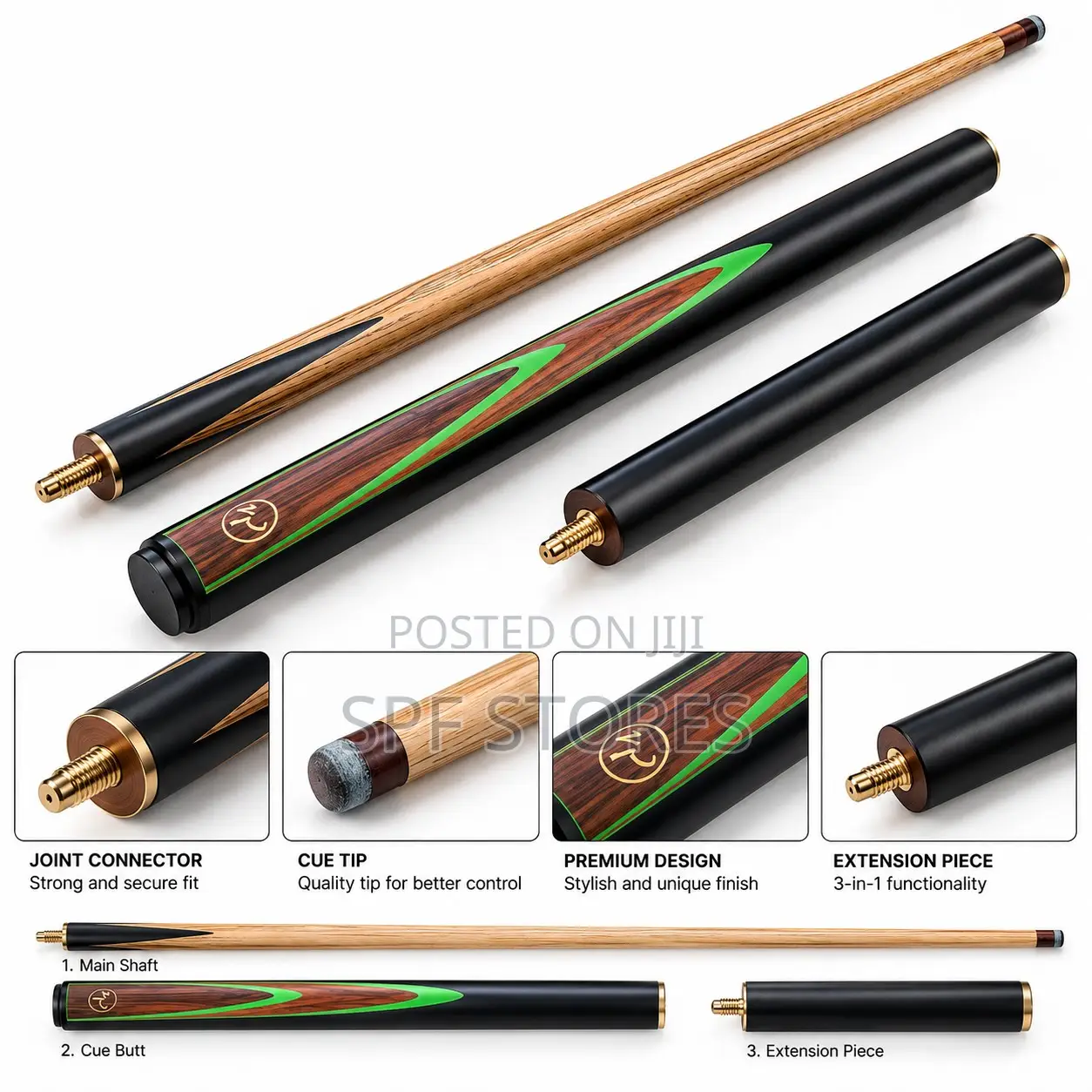 3-in-1 Detachable Snooker Cue Stick