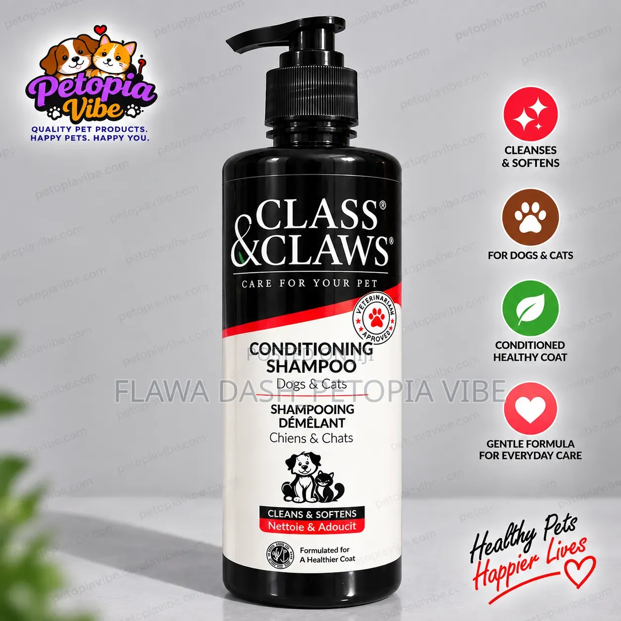 CLASS CLAWS Conditioning Shampoo for Dogs Cats – 500ml