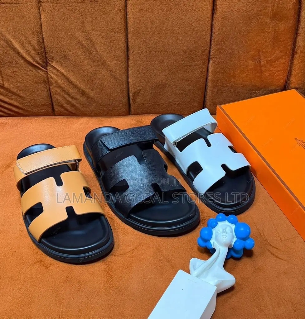 Hermès Velcro-Strap "H" Leather Sandals Trio