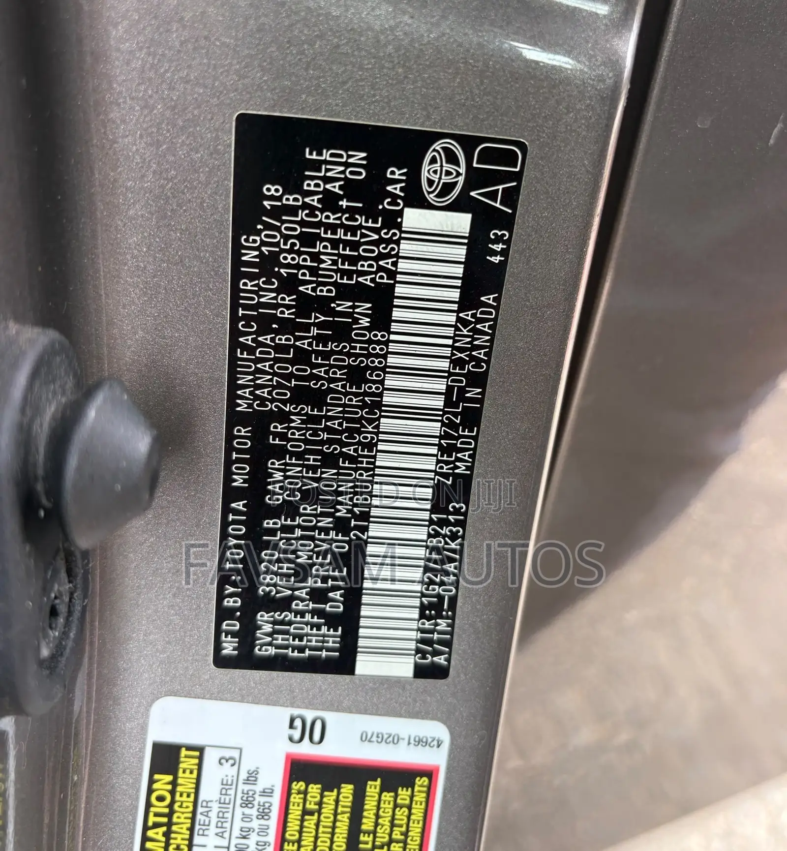Toyota Corolla LE (1.8L 4cyl 2A) 2019 Gray