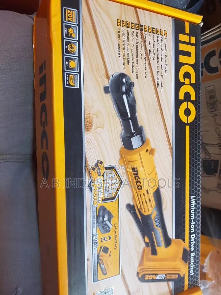 Ingco 20V 3/8" Cordless Ratchet Wrench Kit