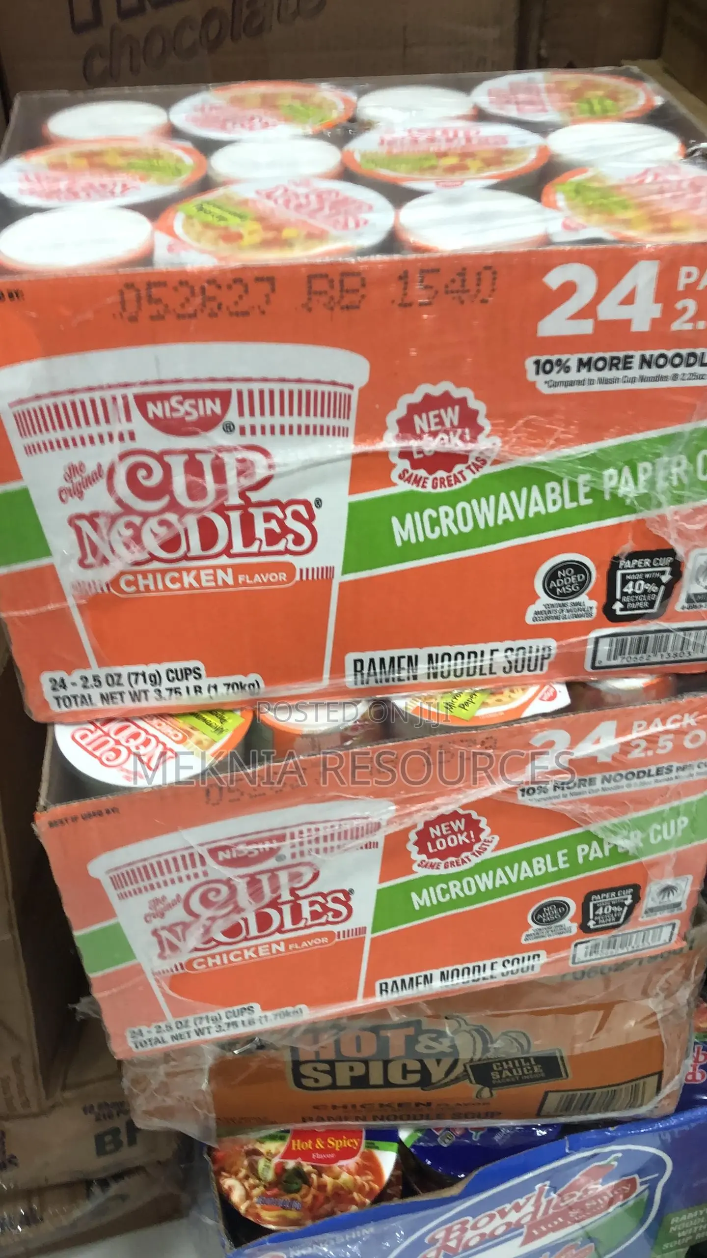 Cup Noodles No Chicken Flavor Added MSG Microwave Pepar Cup X24