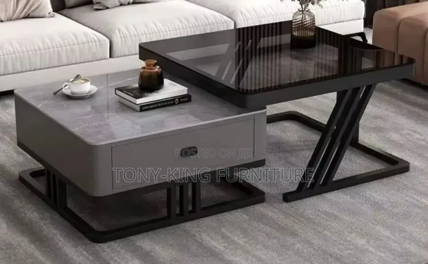 Modern Luxury 2in1 Nesting Center Table-Coffee Table Set With Storage
