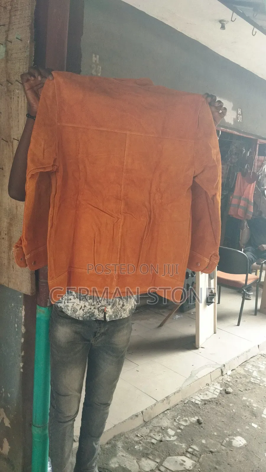 Heavy-Duty Golden-Brown Split Cowhide Leather Welding Jacket