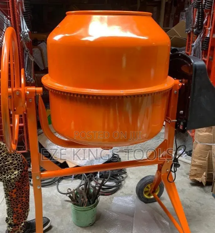 Orange Portable Electric Concrete Mixer