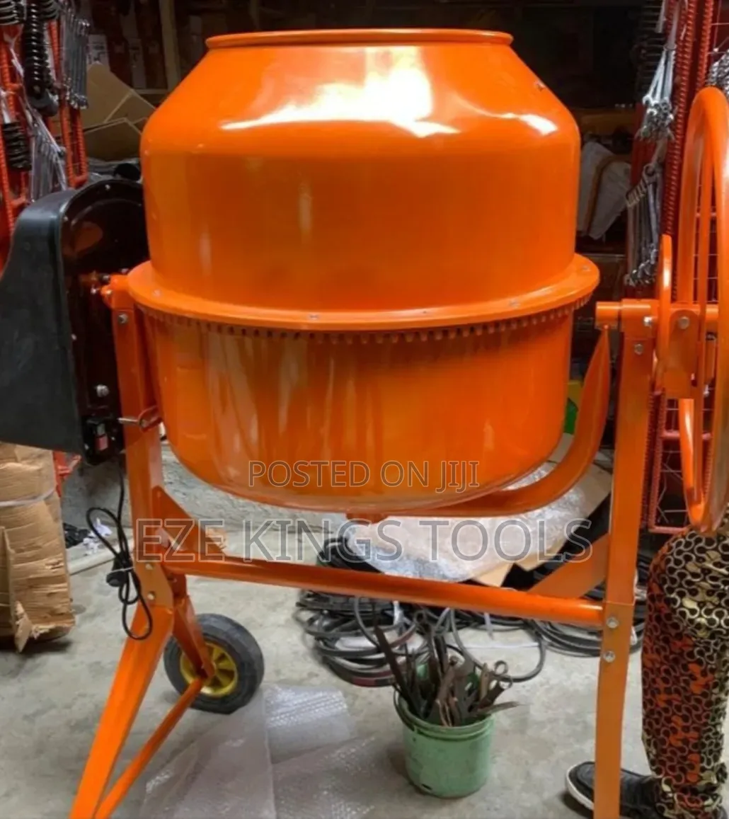Orange Portable Electric Concrete Mixer