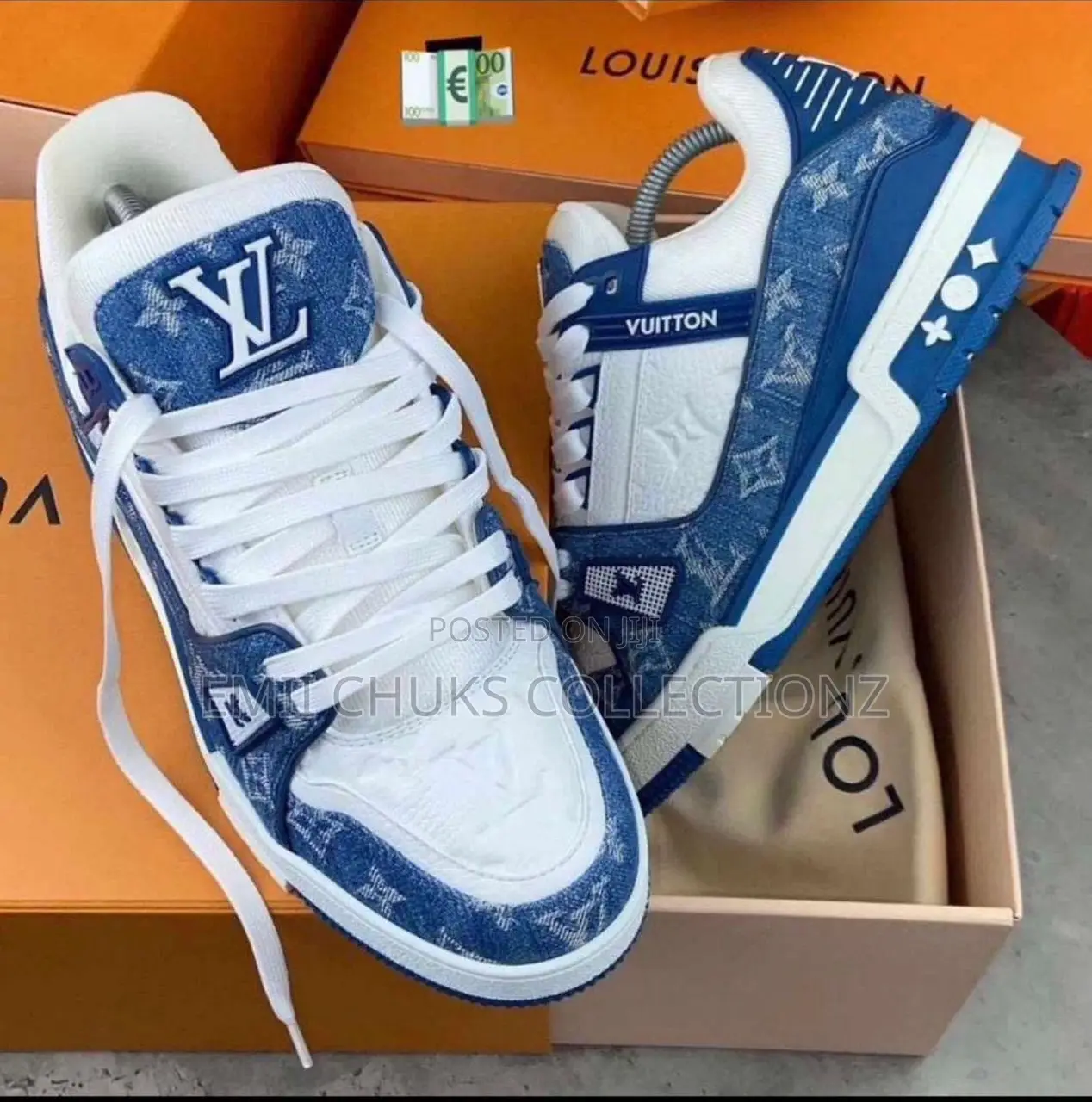 Louis Vuitton LV Trainer Monogram Denim White/Blue.
