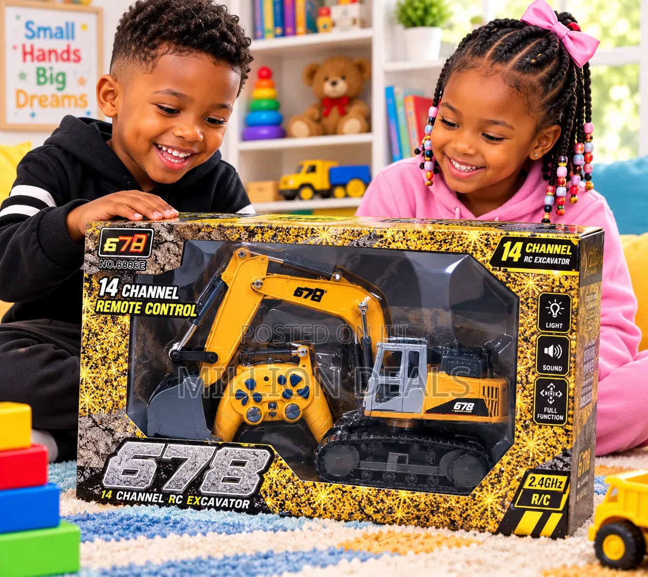 14 Channels Alloy Truck RC Excavator Kids Toy